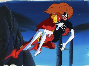 Iron-Man-and-Spider-Woman-Cel