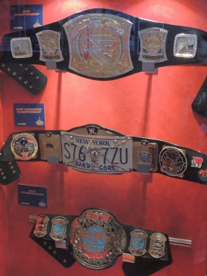 WWE Spinner, New York Hardcore, and ECW Championship Belts