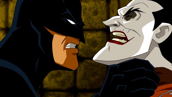 Batman choking Joker