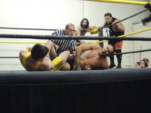 Curt Robinson, Conor Claxton, and Frankie Pikard vs Brandon Bell, Tim Lobo, and Ace Romero at CZW Dojo Wars XV 06