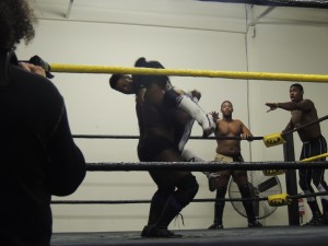 Frankie Pikard, Nate Carter, and Dave McCall vs Lennon Duffy, Marcus Clutch, and Slugger Clark at CZW Dojo Wars XVIII 02