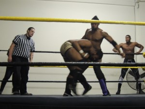 Frankie Pikard, Nate Carter, and Dave McCall vs Lennon Duffy, Marcus Clutch, and Slugger Clark at CZW Dojo Wars XVIII 04