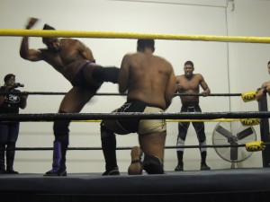 Frankie Pikard, Nate Carter, and Dave McCall vs Lennon Duffy, Marcus Clutch, and Slugger Clark at CZW Dojo Wars XVIII 05